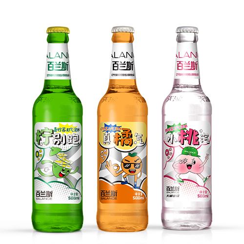百蘭斯青檸、橘味、水蜜桃蘇打氣泡水包裝設(shè)計